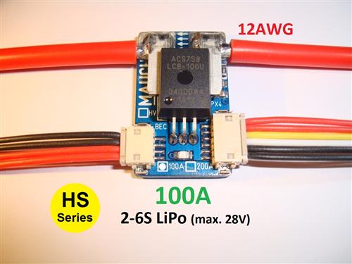 Mauch 073: HS-100-LV 100A Current Sensor Board 2-6S LiPo